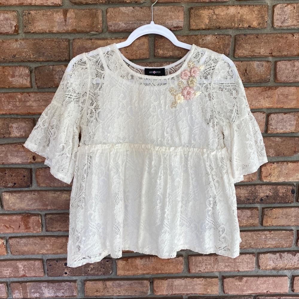 Amy Byer Girls Lace Top